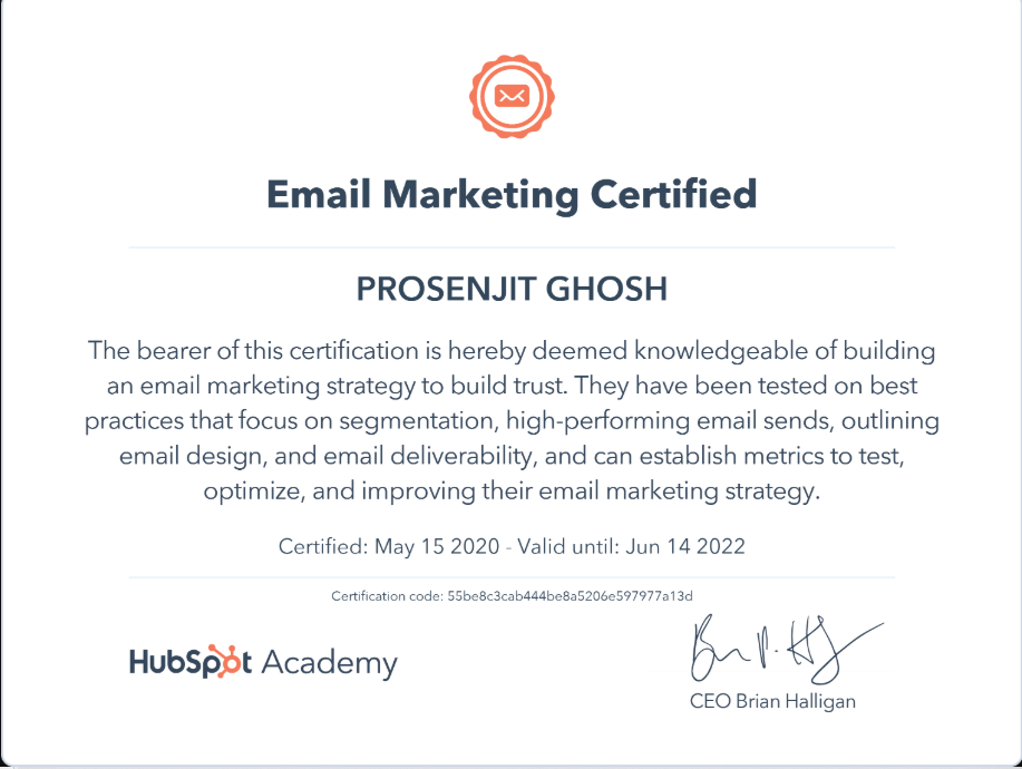 email cert hubspot